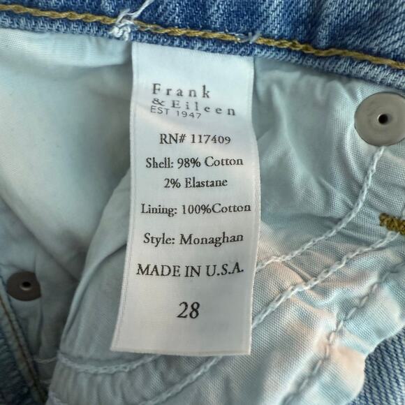 Frank & Eileen Womens Monaghan High Rise Button-Fly Straight Light Wash Jeans 28 - Picture 9 of 11